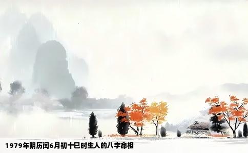 1979年阴历闰6月初十巳时生人的八字命相