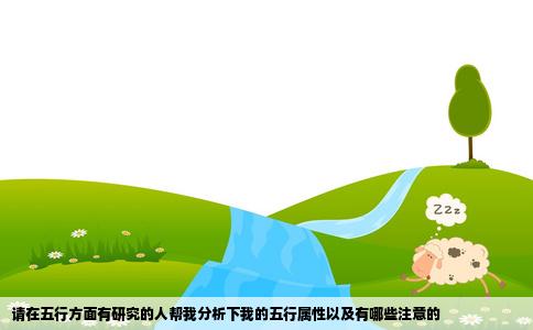请在五行方面有研究的人帮我分析下我的五行属性以及有哪些注意的