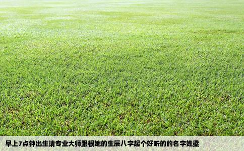 早上7点钟出生请专业大师跟根她的生辰八字起个好听的的名字姓梁