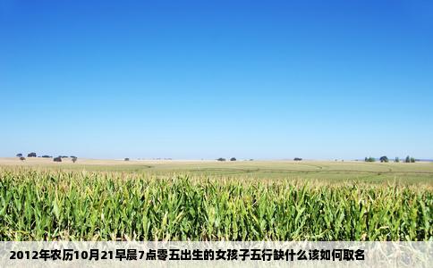 2012年农历10月21早晨7点零五出生的女孩子五行缺什么该如何取名