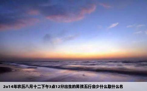 2o14年农历八月十二下午3点12分出生的男孩五行会少什么取什么名