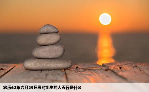 农历62年六月29日辰时出生的人五行是什么