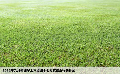 2012年九月初四早上六点四十七分女孩五行缺什么