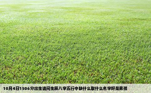 10月4日1506分出生请问生辰八字五行中缺什么取什么名字好是男孩