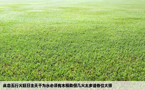 此命五行火旺日主天干为水必须有木相助但几火太多请各位大师