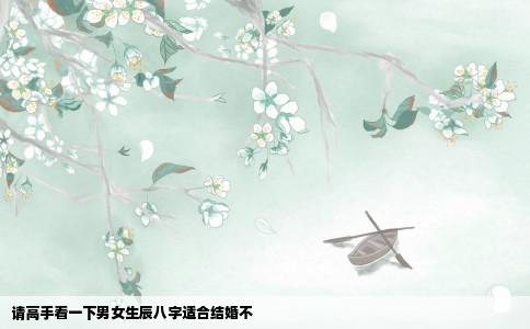 请高手看一下男女生辰八字适合结婚不