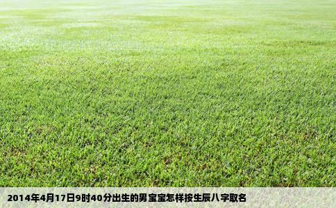 2014年4月17日9时40分出生的男宝宝怎样按生辰八字取名