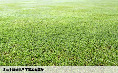 请高手帮我批八字越全面越好