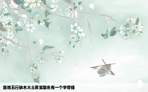 陈姓五行缺木火土男宝取名有一个字带锋