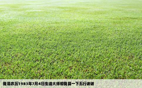 我是农历1983年7月4日生请大师帮我算一下五行谢谢