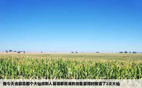 我今天去算命那个大仙给别人算得都挺准的给我算得时候请了2次大仙