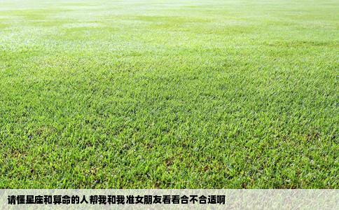 请懂星座和算命的人帮我和我准女朋友看看合不合适啊