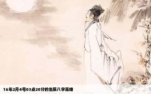 16年2月4号03点20分的生辰八字是啥
