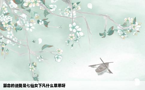 算命的说我是七仙女下凡什么意思呀
