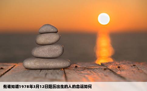 有谁知道1978年3月12日阳历出生的人的命运如何