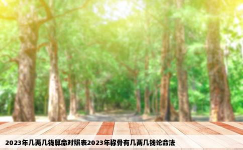 2023年几两几钱算命对照表2023年称骨有几两几钱论命法