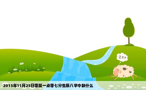 2015年11月25日零晨一点零七分生辰八字中缺什么