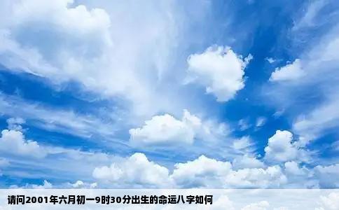 请问2001年六月初一9时30分出生的命运八字如何