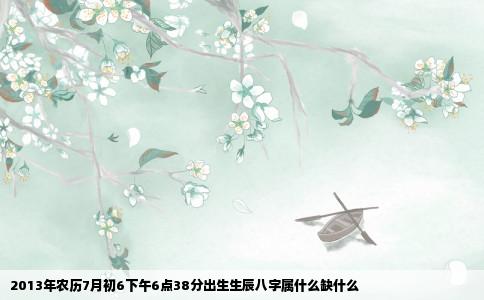 2013年农历7月初6下午6点38分出生生辰八字属什么缺什么