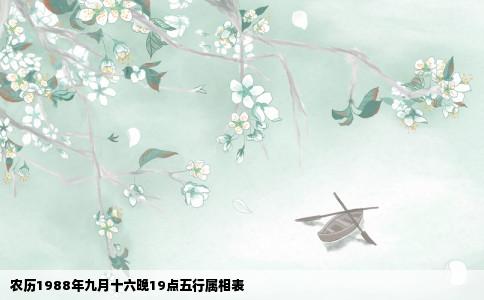 农历1988年九月十六晚19点五行属相表