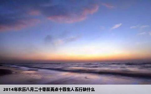 2014年农历八月二十零晨两点十四生人五行缺什么
