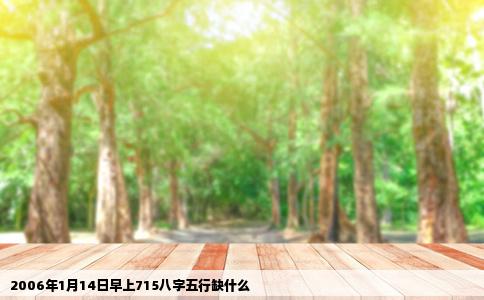 2006年1月14日早上715八字五行缺什么