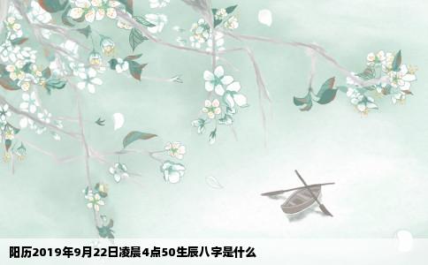 阳历2019年9月22日凌晨4点50生辰八字是什么