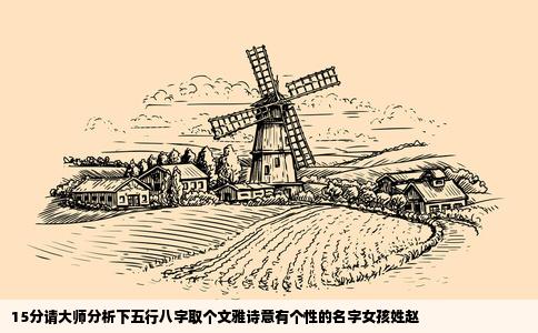 15分请大师分析下五行八字取个文雅诗意有个性的名字女孩姓赵