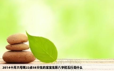 2014十月六号晚22点58分生的宝宝生辰八字和五行是什么