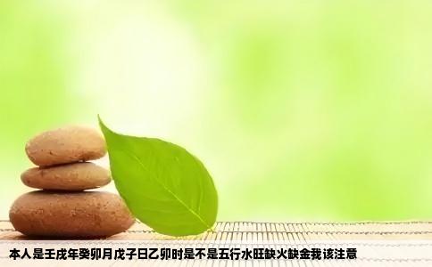 本人是壬戌年癸卯月戊子日乙卯时是不是五行水旺缺火缺金我该注意