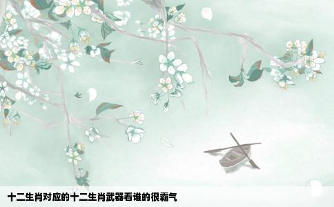 十二生肖对应的十二生肖武器看谁的很霸气