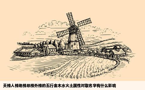 天格人格地格总格外格的五行金木水火土属性对取名字有什么影响