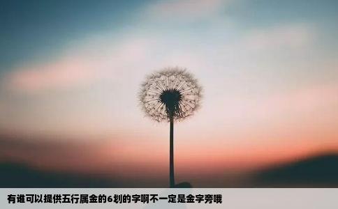 有谁可以提供五行属金的6划的字啊不一定是金字旁哦