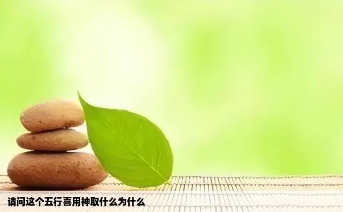 请问这个五行喜用神取什么为什么