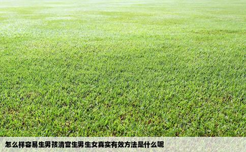 怎么样容易生男孩清宫生男生女真实有效方法是什么呢