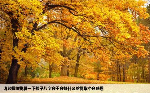 请老师给我算一下孩子八字会不会缺什么给我取个名感恩