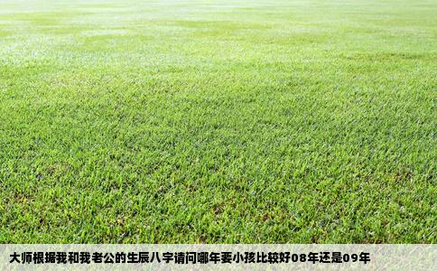 大师根据我和我老公的生辰八字请问哪年要小孩比较好08年还是09年