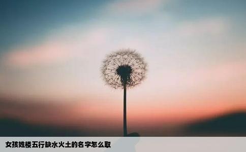 女孩姓楼五行缺水火土的名字怎么取