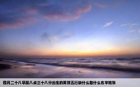 四月二十八早晨八点三十八分出生的男孩五行缺什么取什么名字姓张