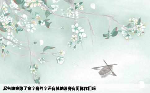 起名缺金除了金字旁的字还有其他偏旁有同样作用吗