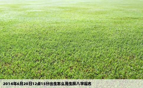 2014年6月20日12点15分出生怎么用生辰八字起名