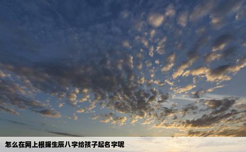 怎么在网上根据生辰八字给孩子起名字呢