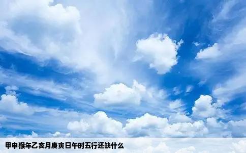 甲申猴年乙亥月庚寅日午时五行还缺什么