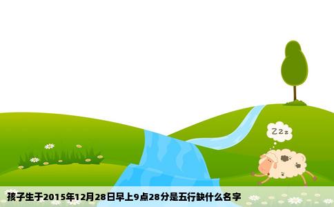 孩子生于2015年12月28日早上9点28分是五行缺什么名字