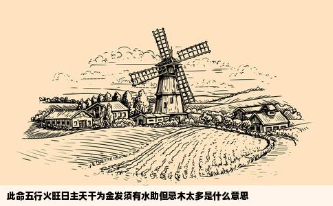此命五行火旺日主天干为金发须有水助但忌木太多是什么意思