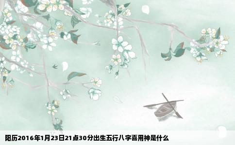 阳历2016年1月23日21点30分出生五行八字喜用神是什么