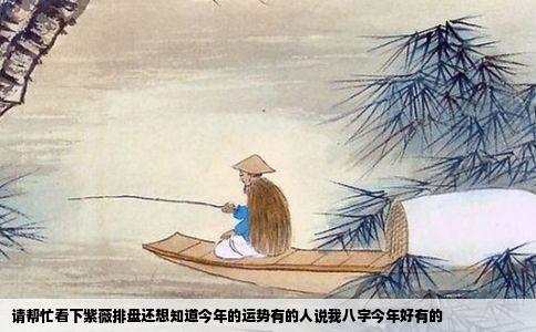 请帮忙看下紫薇排盘还想知道今年的运势有的人说我八字今年好有的