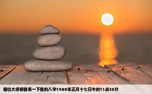 哪位大师帮我看一下我的八字1988年正月十七日午时11点30分