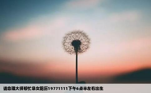 请命理大师帮忙急女阳历19771111下午6点半左右出生