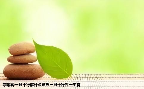 求解释一目十行解什么意思一目十行打一生肖